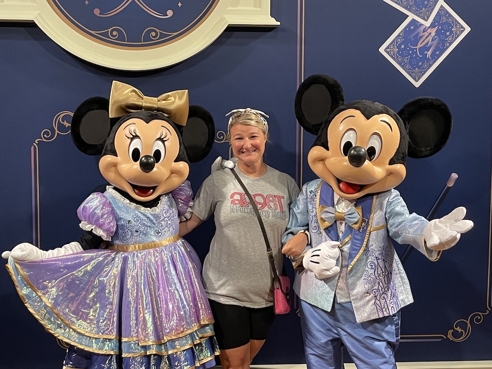 Rebecca Lowe and Minnie and Mickey