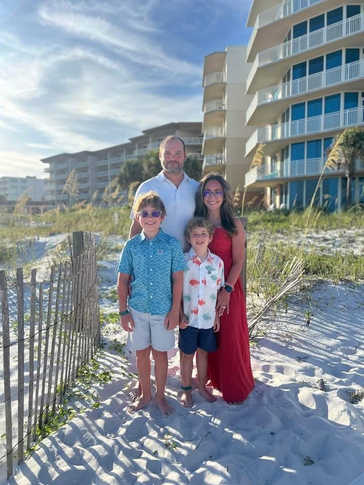 Kolin Mahan and family on the beach
