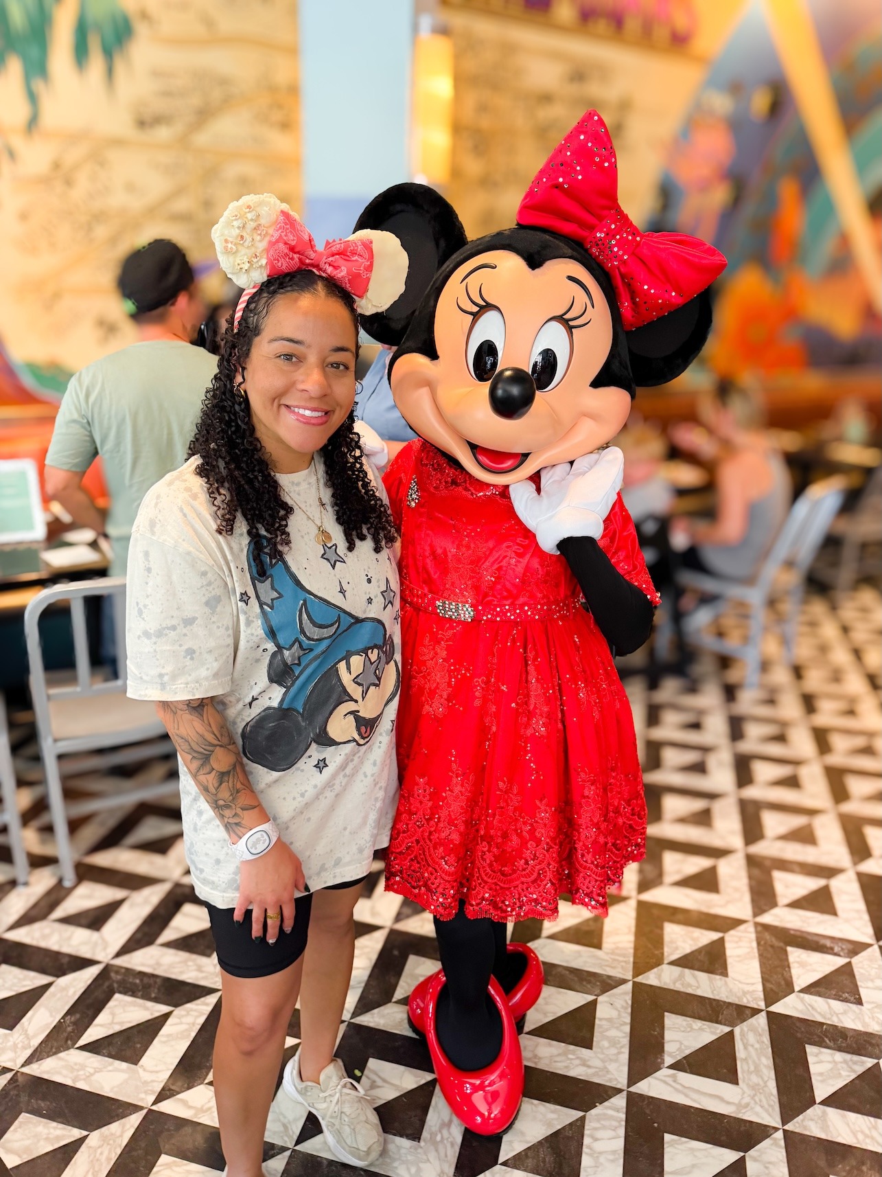 Lauren Hernandez and Minnie Mouse